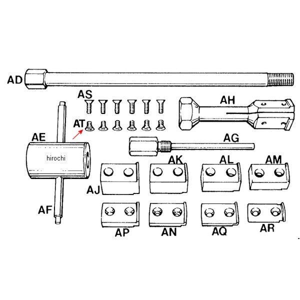 ブラインドホールベアリング スクリュー、1-3/4インチ
