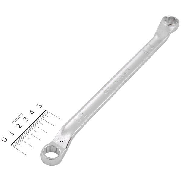 M5-1/2X9/16  京都機械工具 45°×6°ロングめがねレンチ 1/2インチ×9/16インチ