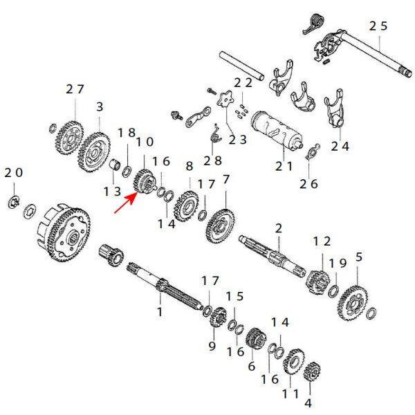 カウンターシャフト フィフスギヤ 26T NSF/エイプ