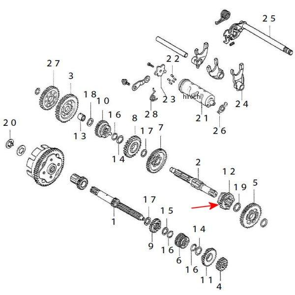 カウンターシャフト シックスギヤ 25T NSF/エイプ