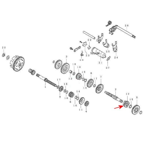 カウンターシャフト シックススギヤ 26T ドリーム50/エイプ/モタード