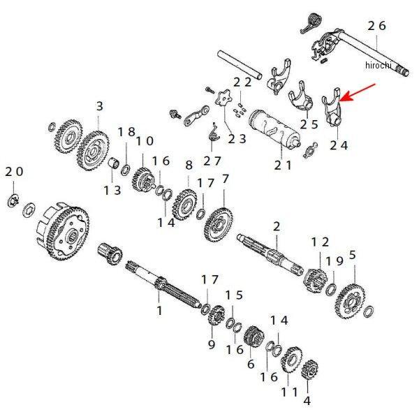 L.ギヤシフトフォーク (6速) エイプ/ドリーム/モタード