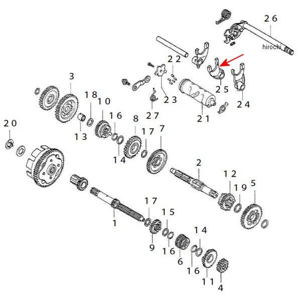 センター ギヤシフトフォーク (6速) エイプ/ドリーム