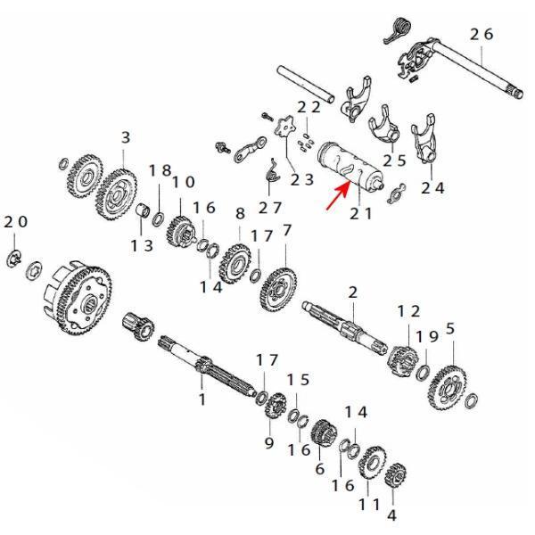 ギヤシフトドラム 6速用 DREAM50