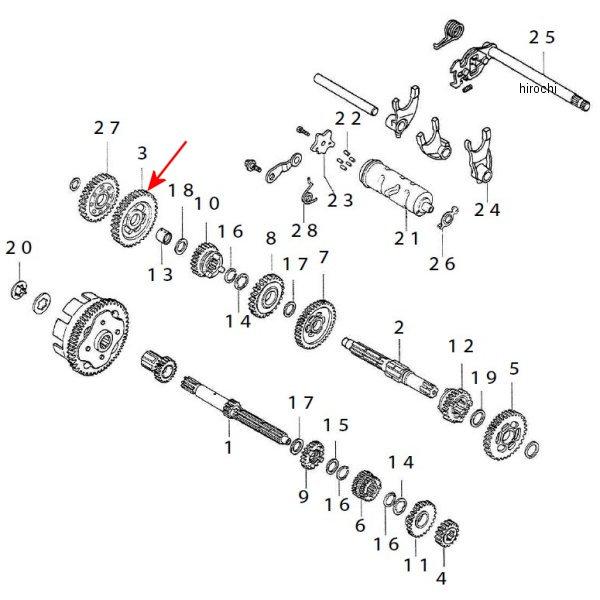 カウンターシャフト ファーストギヤ 32T NSF/エイプ