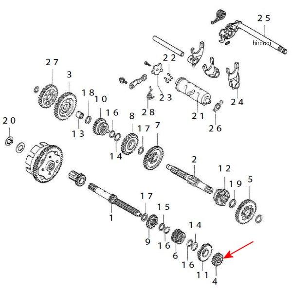 メインシャフト セカンドギヤ 19T NSF/エイプ
