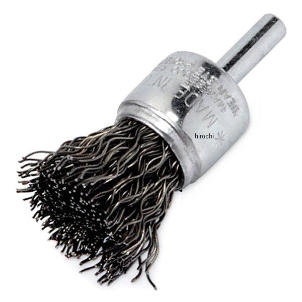 ブルーポイント ひだ付き型ワイヤーブラシ 1インチ ブラシ直径 1/4インチ シャンク/アーバー