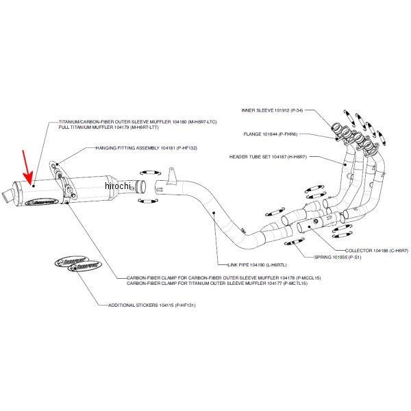 リペアサイレンサー レーシング/エボリューションライン 05年 CBR600RR チタン