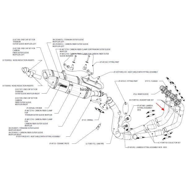 リペアヘッダーチューブ エボリューションライン 09年-12年 YZF-R1 チタン