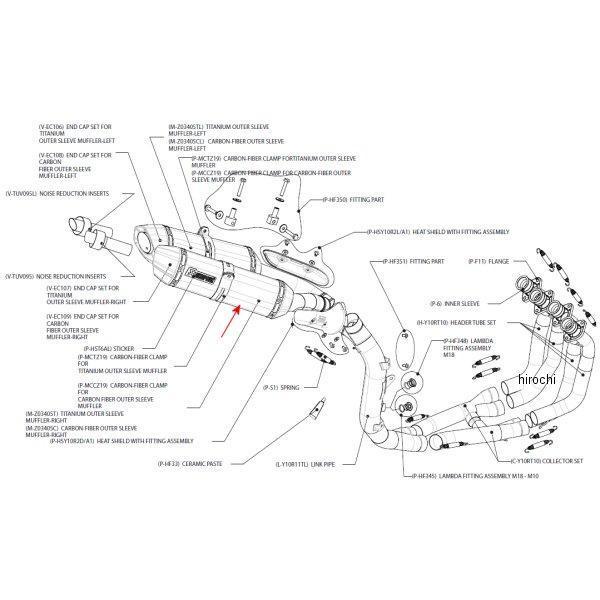 リペアサイレンサー Z-TYPE 右側 09年-10年 YZF-R1 カーボン (50/300/58)