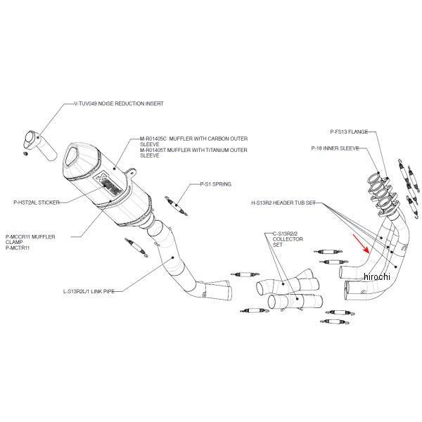 リペアヘッダーチューブ レーシングライン 08年以降 GSX1300R ステンレス
