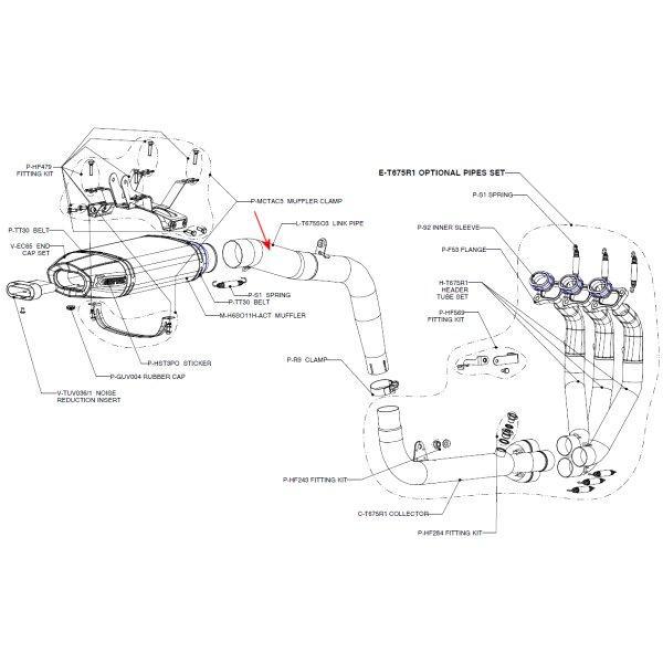 テールパイプ トライアンフ 675、675R、デイトナ