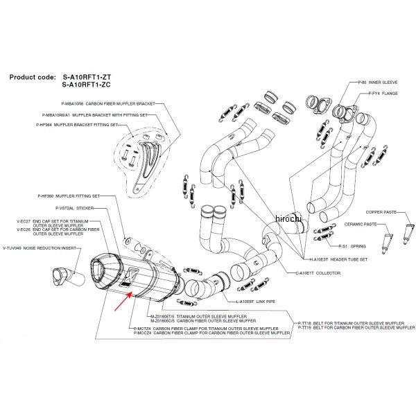 リペアサイレンサー Z-TYPE 09年-11年 アプリリア RSV4、TUONO V4 カーボン