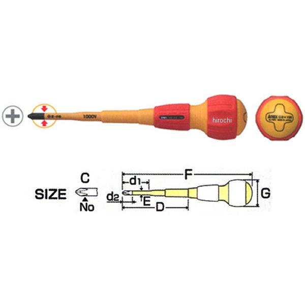 スリム絶縁ドライバー (+)2X100