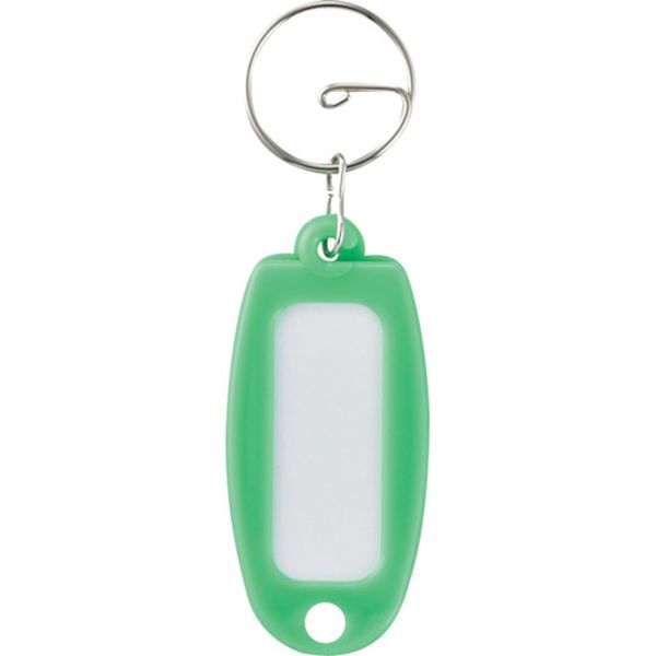 キーホルダー名札(ハードケースタイプ) 緑 NF-G 60×27mm リング付
