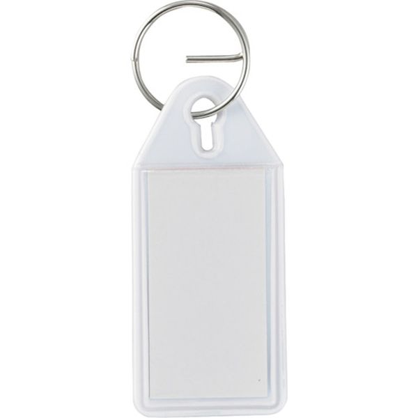 キーホルダー名札(ソフトケースタイプ) 白 SNF-W 55×25mm エンビ