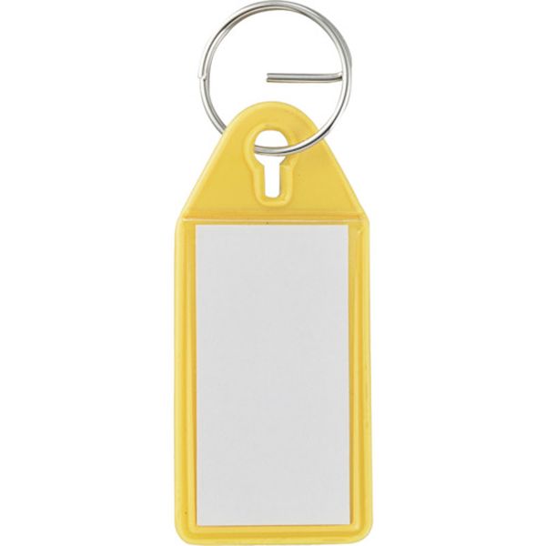 キーホルダー名札(ソフトケースタイプ) 黄 SNF-Y 55×25mm エンビ