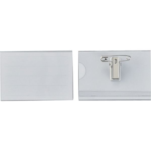 828-0442 名刺型名札(ハードケース) NF-25 内寸50×75mm 5個組 両用クリップ付