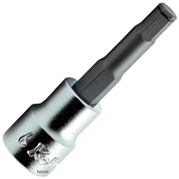 Ko-ken 3/8"(9.5mm)SQ. ヘックスビットソケット(グリップリング付) 全長100mm 6mm