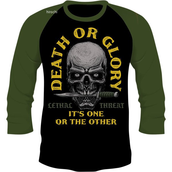『セール特価』 Tシャツ 3/4 Death or Glory 黒/オリーブ 2XLサイズ