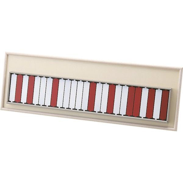 815-1567 回転式名札掛(25名用) 赤⇔白 回転ネーム2531-A 215×645mm 青札2枚付