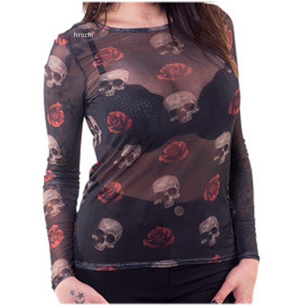 レディース シアーシャツ Floating Skulls 黒 XLサイズ