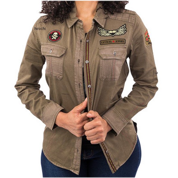 レディース ボタンダウンシャツ Untamed Flying Tiger アーミーグリーン XLサイズ