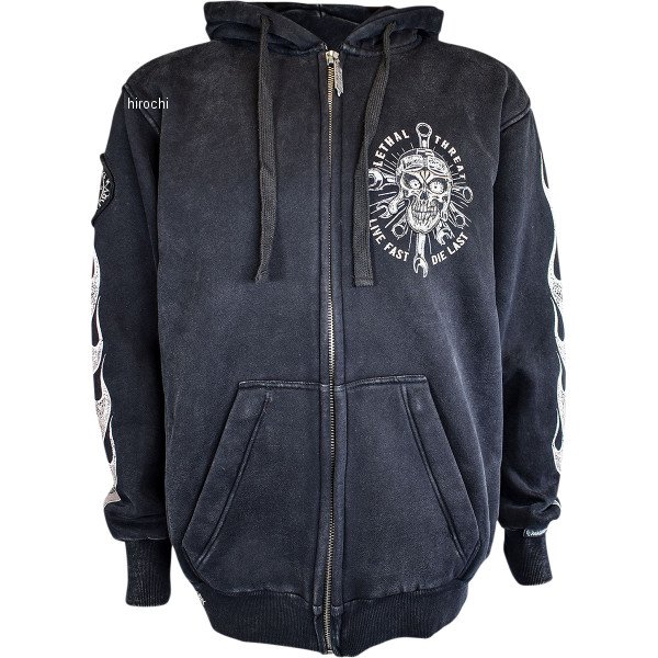 ジップ フーディー Live Fast, Die Last 黒 3XLサイズ