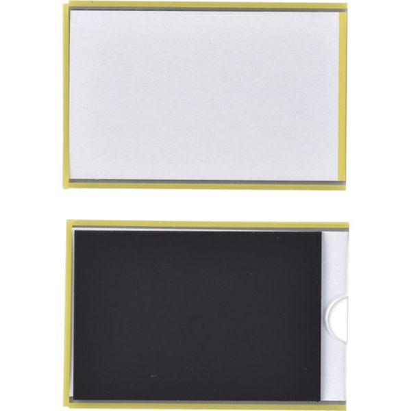 107-6248 カードケース(裏マグネット付) 黄 MP-1Y 61×92mm 10枚組 硬質タイプ