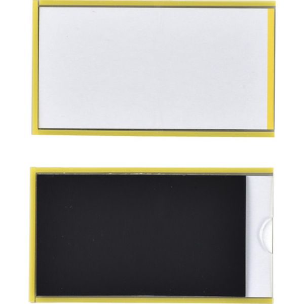 107-6835 カードケース(裏マグネット付) 黄 MP-2Y 50×90mm 10枚組 硬質タイプ