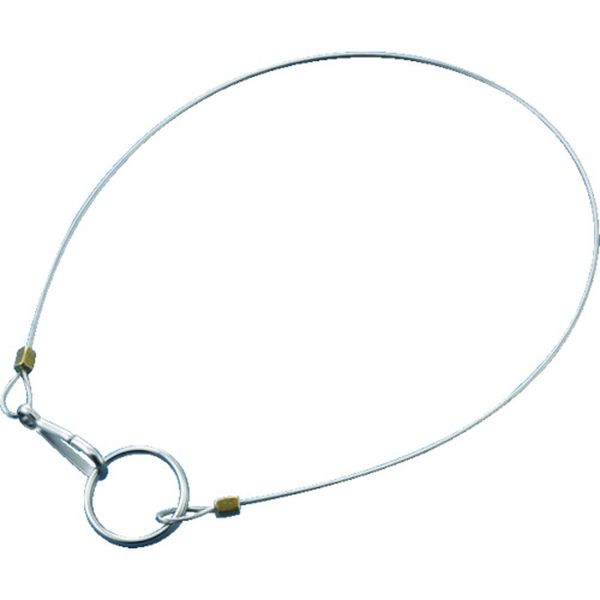 ワイヤーロープ（金具＋リング付）　０．８Φ×３００　１０本組　ＳＵＳ製