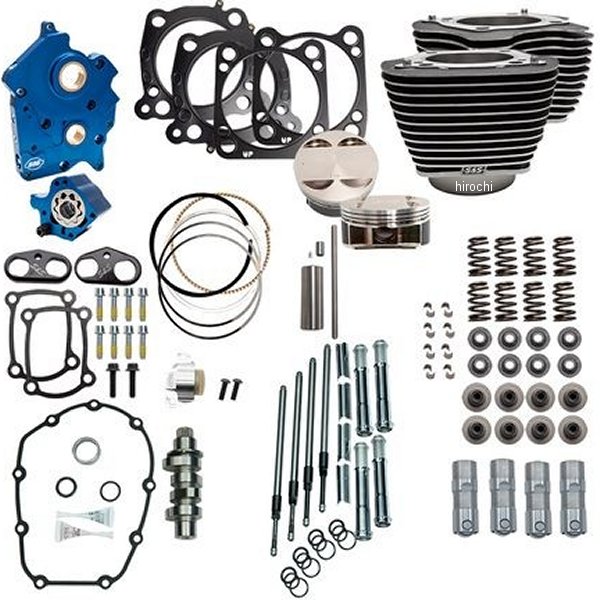 S＆S 124パワーパック チェーンカム M8エンジン 油冷 クローム