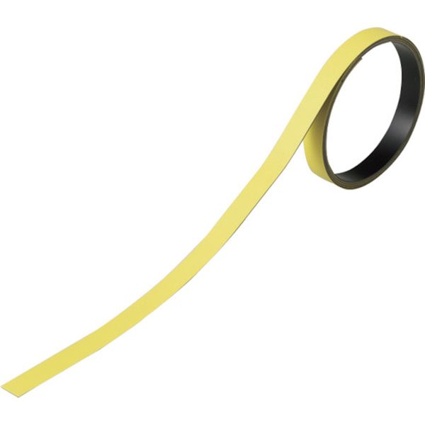 106-3182 テープ状カラーマグネット 黄 マグネ10Y 10mm幅×1m×0.8mm 3本組