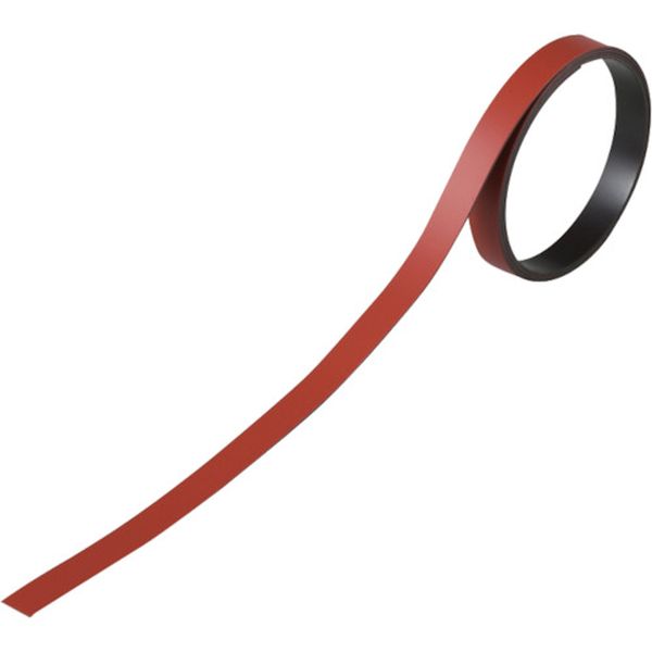 167-0209 テープ状カラーマグネット 赤 マグネ10R 10mm幅×1m×0.8mm 3本組