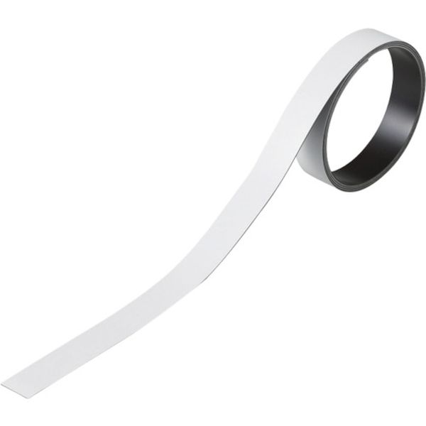 107-6274 テープ状カラーマグネット 白 マグネ15W 15mm幅×1m×0.8mm 2本組