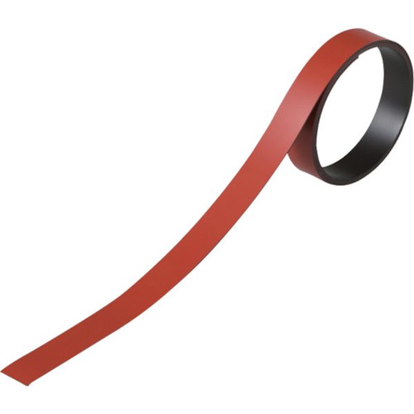 107-2539 テープ状カラーマグネット 赤 マグネ15R 15mm幅×1m×0.8mm 2本組