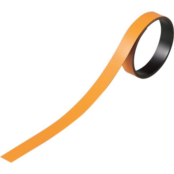 107-6233 テープ状カラーマグネット オレンジ マグネ15YR 15mm幅×1m×0.8mm 2本組