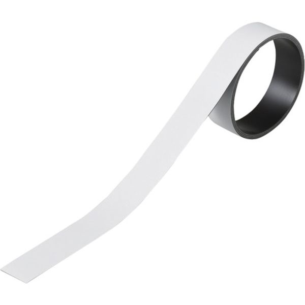 167-1754 テープ状カラーマグネット 白 マグネ20W 20mm幅×1m×0.8mm 片面磁力