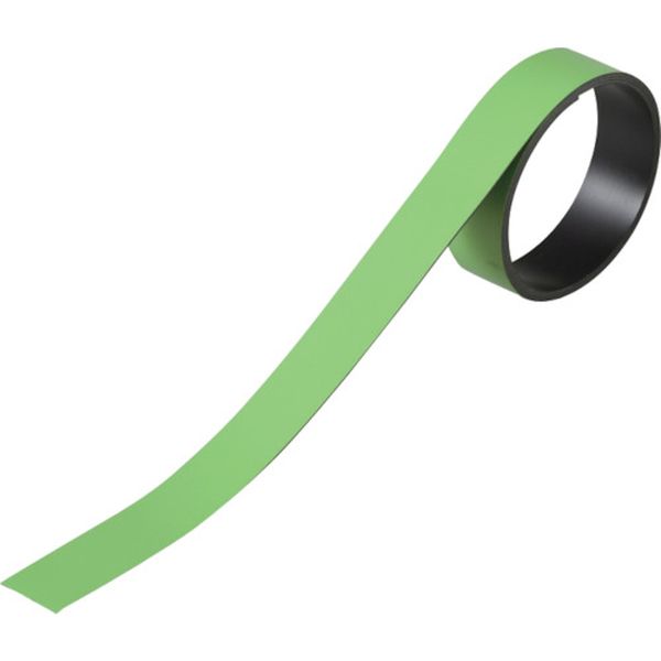 107-6878 テープ状カラーマグネット 緑 マグネ20G 20mm幅×1m×0.8mm 片面磁力