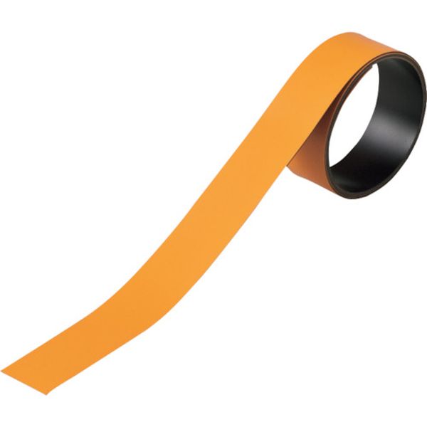 167-1820 テープ状カラーマグネット オレンジ マグネ25YR 25mm幅×1m×0.8mm