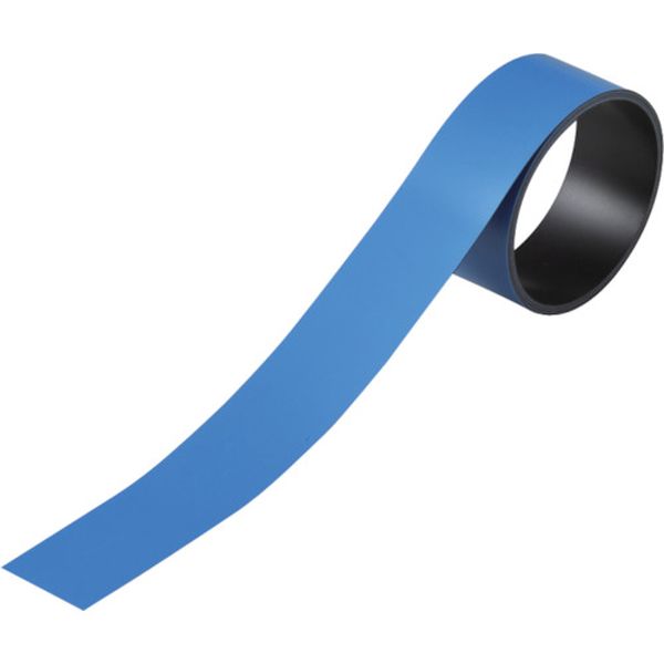 107-6792 テープ状カラーマグネット 青 マグネ30B 30mm幅×1m×0.8mm 片面磁力