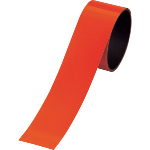 マグネットシート 高輝度プリズム反射タイプ 蛍光オレンジ マグネ50PH-KYR 50mm幅×1M