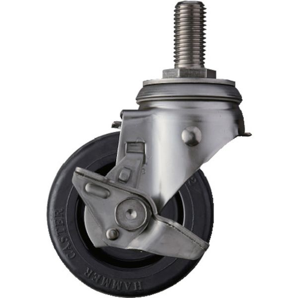 313SARU100  SUS サイドSP付 ねじ込み ゴム車100mm