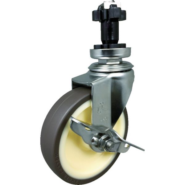 SUS パイプ外径38mm用差込 SP付 ウレタンB車 100mm