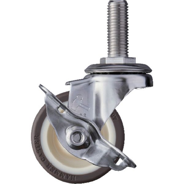 315SAUB65 SAシリーズオールステンレス 旋回式ウレタン車輪(ローラーベアリング)65mm ストッパー付