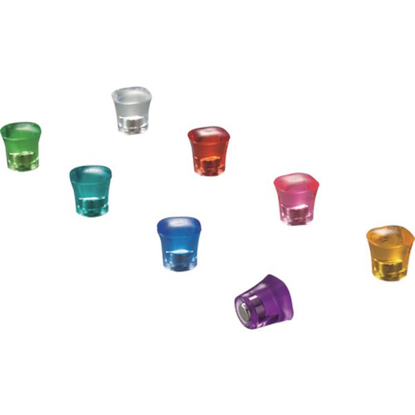 111-3702 強磁力マグネット(ピン型タイプ) 8色セット/8個組 MG-787 12Φ×13mm