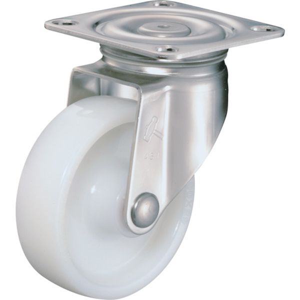 320SNRB100 814-0487 Sシリーズオールステンレス 旋回式ナイロン車輪(ローラーベアリング)100mm