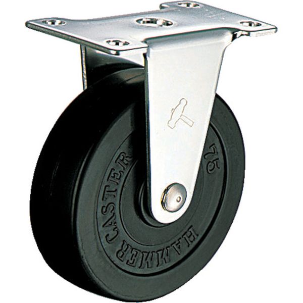 オールステンレス　Ｅ型固定　ゴム車５０ｍｍ