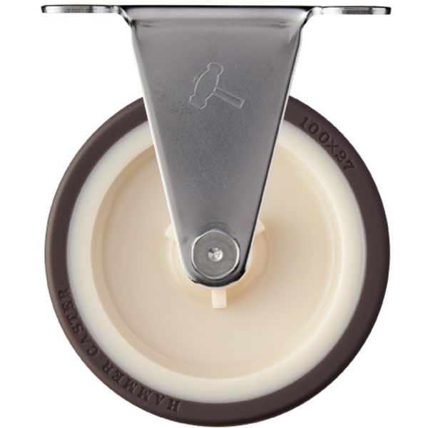 320ERUR100 ステンレス製プレート式キャスター ステンレスキャスター 固定 車輪径100mm ウレタン車