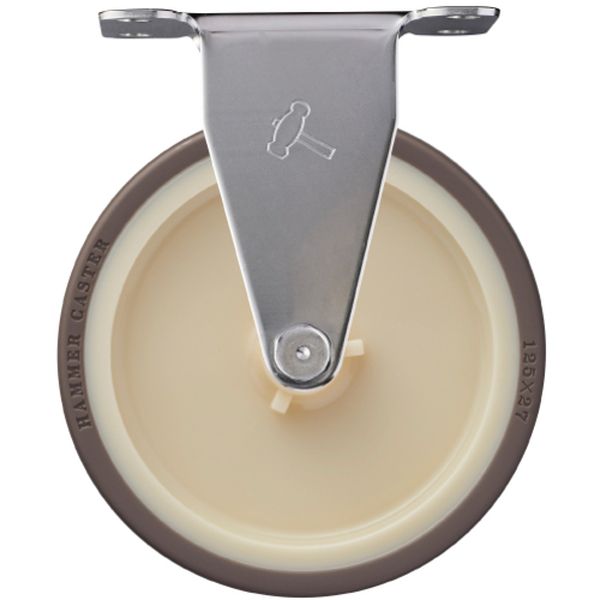 320ERUR125 ステンレス製プレート式キャスター ステンレスキャスター 固定 車輪径125mm ウレタン車